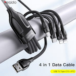 สายชาร์จ USB 1.2m 4A เป็น Dual Type-C + Dual 8 Pin รุ่น YESIDO CA111