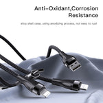 สายชาร์จ USB 1.2m 4A เป็น Dual Type-C + Dual 8 Pin รุ่น YESIDO CA111