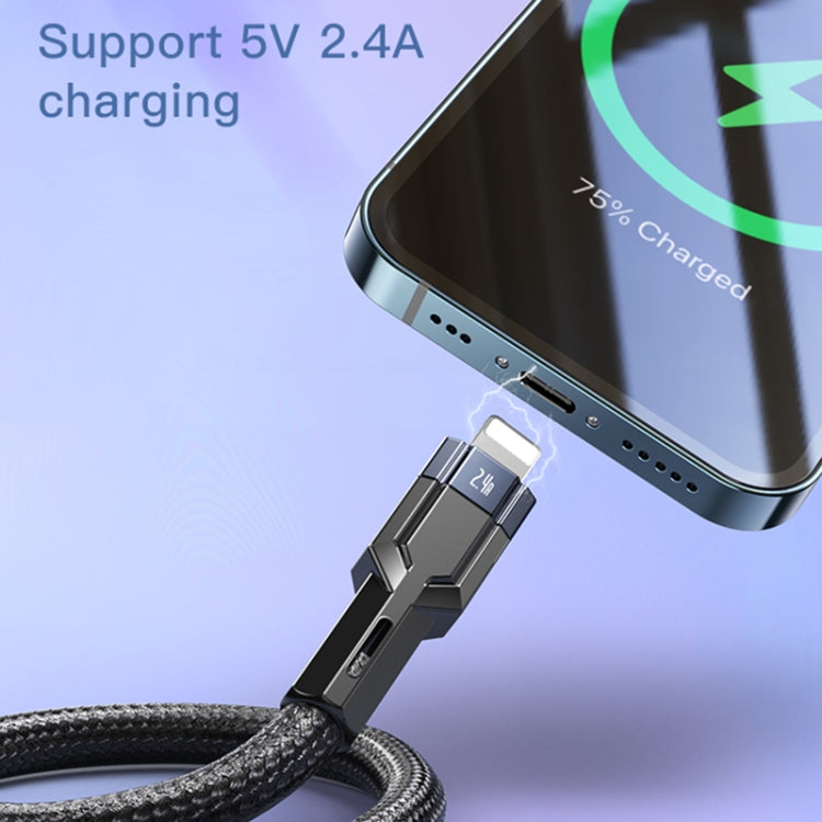 YESIDO CA107 สายชาร์จ 1.2m 2.4A USB-C / Type-C เป็น 8 Pin OD0.6, CA107