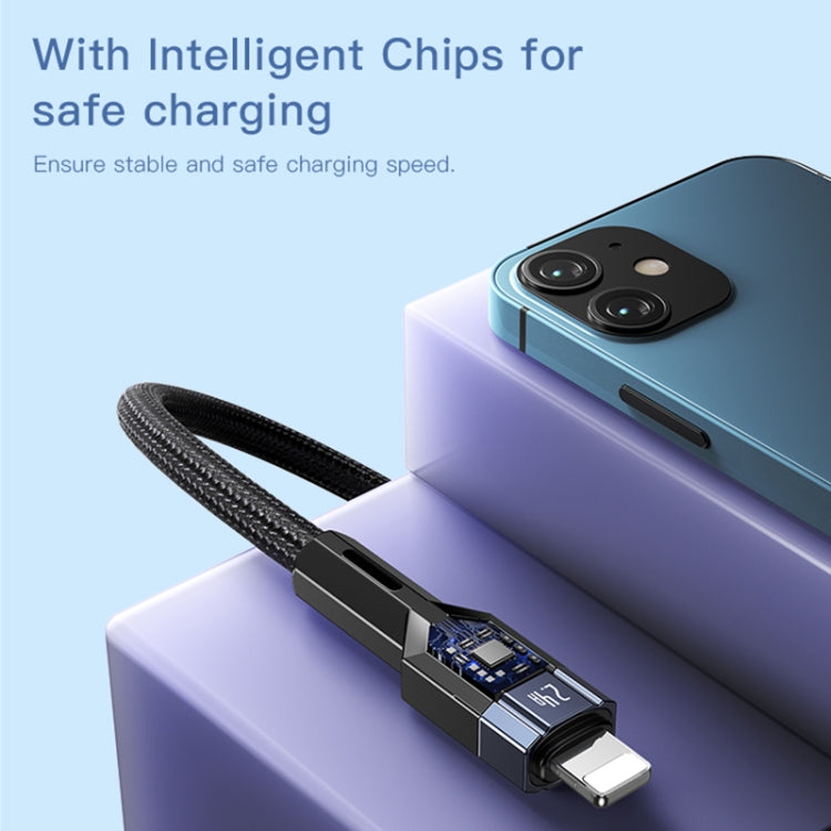 YESIDO CA107 สายชาร์จ 1.2m 2.4A USB-C / Type-C เป็น 8 Pin OD0.6, CA107