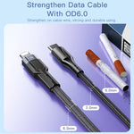 YESIDO CA107 สายชาร์จ 1.2m 2.4A USB-C / Type-C เป็น 8 Pin OD0.6, CA107