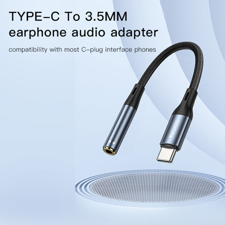 สายแปลงอะแดปเตอร์เสียง Yesido YAU38 Type-C เป็น 3.5mm ตัวเมีย, YAU38