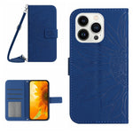 เคสโทรศัพท์หนังพับลายดอกทานตะวัน Skin Feel พร้อมสายคล้อง สำหรับ iPhone Air, สำหรับ iPhone 16 Pro Max, สำหรับ iPhone 16 Pro, สำหรับ iPhone 16 Plus