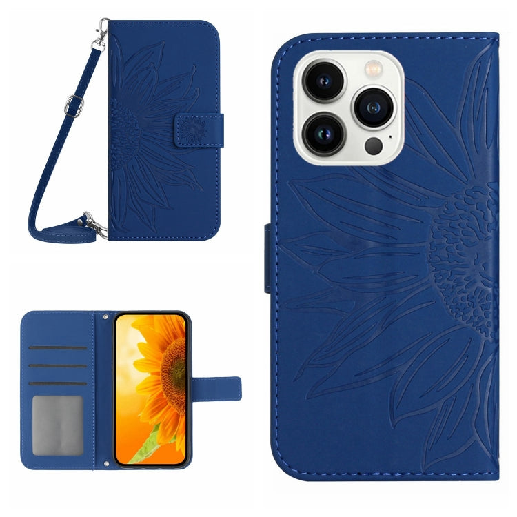 เคสโทรศัพท์หนังพับลายดอกทานตะวัน Skin Feel พร้อมสายคล้อง สำหรับ iPhone Air, สำหรับ iPhone 16 Pro Max, สำหรับ iPhone 16 Pro, สำหรับ iPhone 16 Plus