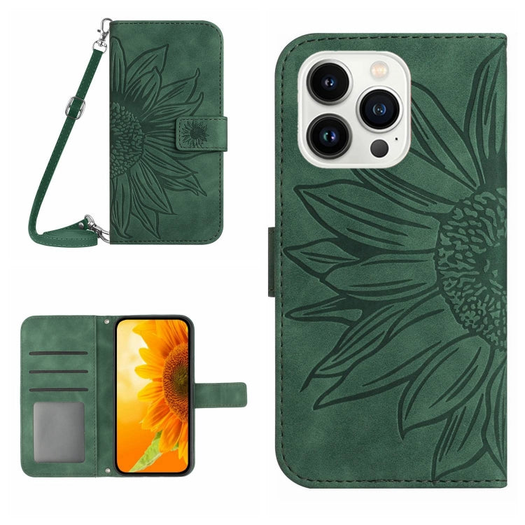 เคสโทรศัพท์หนังพับลายดอกทานตะวัน Skin Feel พร้อมสายคล้อง สำหรับ iPhone Air, สำหรับ iPhone 16 Pro Max, สำหรับ iPhone 16 Pro, สำหรับ iPhone 16 Plus