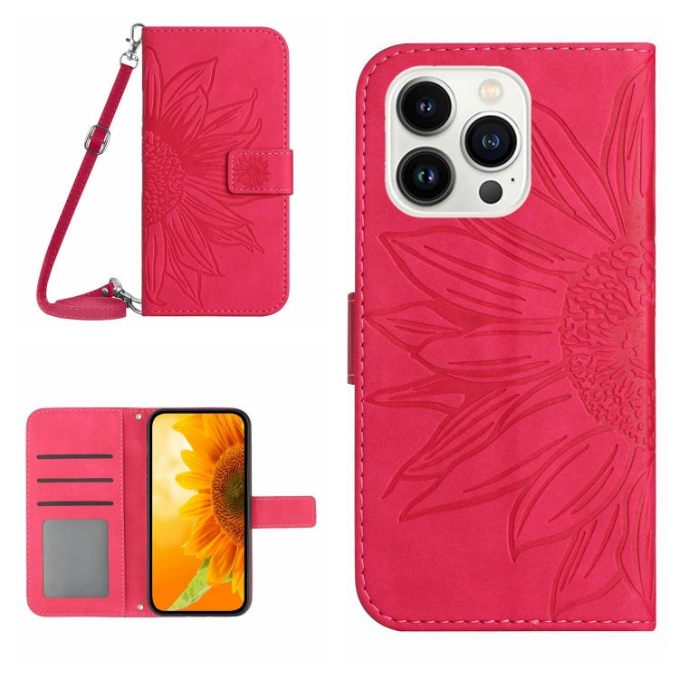 เคสโทรศัพท์หนังพับลายดอกทานตะวัน Skin Feel พร้อมสายคล้อง สำหรับ iPhone Air, สำหรับ iPhone 16 Pro Max, สำหรับ iPhone 16 Pro, สำหรับ iPhone 16 Plus