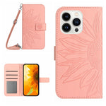 เคสโทรศัพท์หนังพับลายดอกทานตะวัน Skin Feel พร้อมสายคล้อง สำหรับ iPhone Air, สำหรับ iPhone 16 Pro Max, สำหรับ iPhone 16 Pro, สำหรับ iPhone 16 Plus