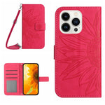 เคสโทรศัพท์หนังพับลายดอกทานตะวัน Skin Feel พร้อมสายคล้อง สำหรับ iPhone Air, สำหรับ iPhone 16 Pro Max, สำหรับ iPhone 16 Pro, สำหรับ iPhone 16 Plus
