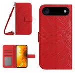 เคสโทรศัพท์หนังพับลายดอกทานตะวัน Skin Feel พร้อมสายคล้อง สำหรับ iPhone Air, สำหรับ iPhone 16 Pro Max, สำหรับ iPhone 16 Pro, สำหรับ iPhone 16 Plus