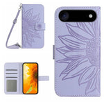 เคสโทรศัพท์หนังพับลายดอกทานตะวัน Skin Feel พร้อมสายคล้อง สำหรับ iPhone Air, สำหรับ iPhone 16 Pro Max, สำหรับ iPhone 16 Pro, สำหรับ iPhone 16 Plus