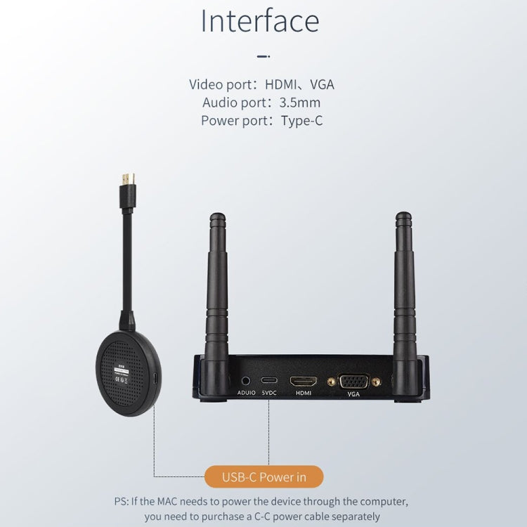 เครื่องส่งและรับสัญญาณ HDMI แบบไร้สาย Measy UHD200 ระยะส่งสัญญาณ: 100 เมตร