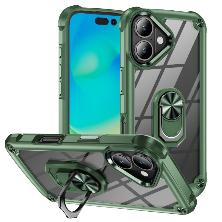 เคสโทรศัพท์ป้องกันเลนส์ TPU + PC พร้อมที่จับแหวน สำหรับ iPhone 17e / 16e, สำหรับ iPhone 17 Pro Max, สำหรับ iPhone 17, สำหรับ iPhone Air, สำหรับ iPhone 16 Pro Max, สำหรับ iPhone 16 Pro, สำหรับ iPhone 16 Plus, สำหรับ iPhone 16, สำหรับ iPhone 15 Pro Max