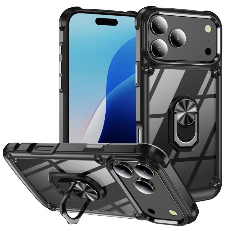 เคสโทรศัพท์ป้องกันเลนส์ TPU + PC พร้อมที่จับแหวน สำหรับ iPhone 17e / 16e, สำหรับ iPhone 17 Pro Max, สำหรับ iPhone 17, สำหรับ iPhone Air, สำหรับ iPhone 16 Pro Max, สำหรับ iPhone 16 Pro, สำหรับ iPhone 16 Plus, สำหรับ iPhone 16, สำหรับ iPhone 15 Pro Max