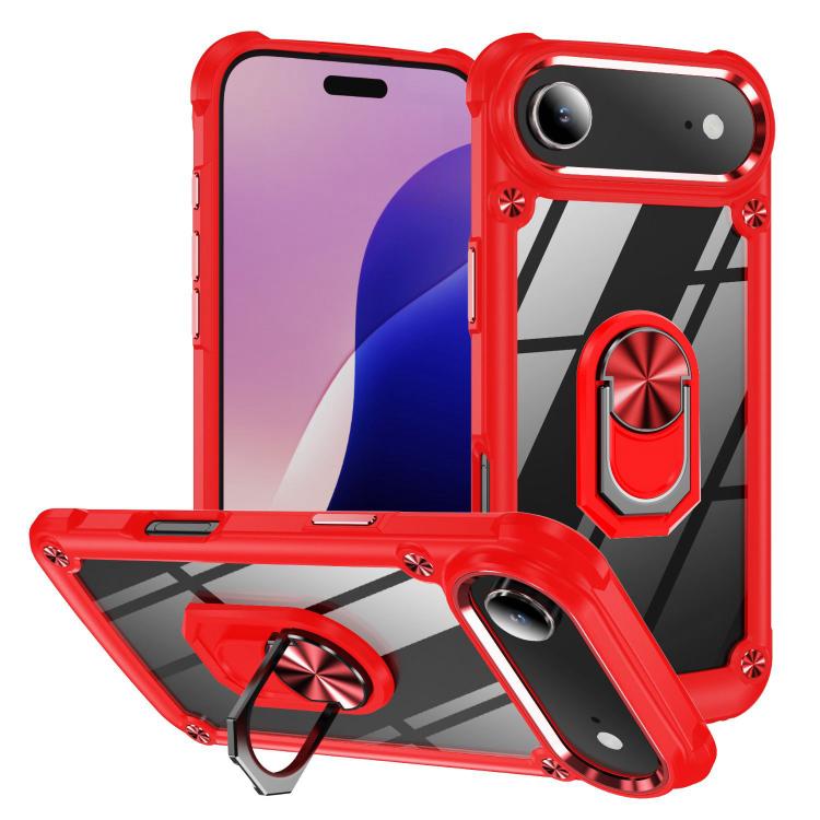 เคสโทรศัพท์ป้องกันเลนส์ TPU + PC พร้อมที่จับแหวน สำหรับ iPhone 17e / 16e, สำหรับ iPhone 17 Pro Max, สำหรับ iPhone 17, สำหรับ iPhone Air, สำหรับ iPhone 16 Pro Max, สำหรับ iPhone 16 Pro, สำหรับ iPhone 16 Plus, สำหรับ iPhone 16, สำหรับ iPhone 15 Pro Max