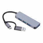 2301 สถานีเชื่อมต่อมัลติฟังก์ชัน 4 in 1 USB+USB-C/Type-C เป็น USB HUB อะแดปเตอร์, 2301