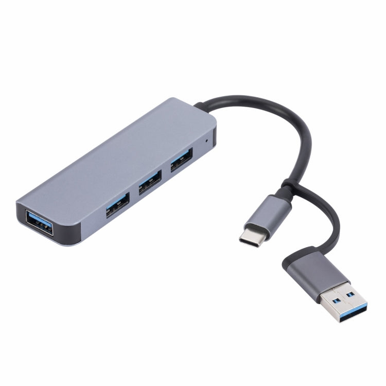 2301 สถานีเชื่อมต่อมัลติฟังก์ชัน 4 in 1 USB+USB-C/Type-C เป็น USB HUB อะแดปเตอร์, 2301