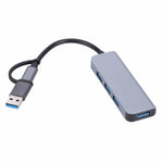 2301 สถานีเชื่อมต่อมัลติฟังก์ชัน 4 in 1 USB+USB-C/Type-C เป็น USB HUB อะแดปเตอร์, 2301