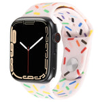 สายซิลิโคนลายหยดฝนสีรุ้ง สำหรับ Apple Watch ขนาด 42 มม. และ 38 มม.