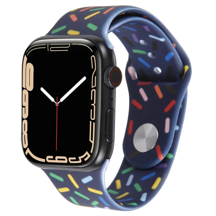สายซิลิโคนลายหยดฝนสีรุ้ง สำหรับ Apple Watch ขนาด 42 มม. และ 38 มม.
