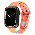 สายซิลิโคนลายหยดฝนสีรุ้ง สำหรับ Apple Watch ขนาด 42 มม. และ 38 มม.