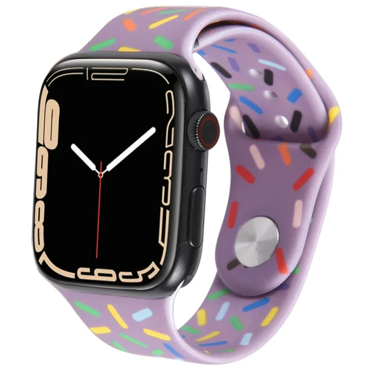 สายซิลิโคนลายหยดฝนสีรุ้ง สำหรับ Apple Watch ขนาด 42 มม. และ 38 มม.
