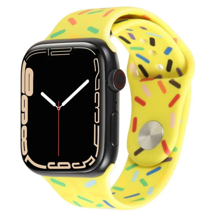 สายซิลิโคนลายหยดฝนสีรุ้ง สำหรับ Apple Watch ขนาด 42 มม. และ 38 มม.
