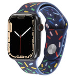 สายซิลิโคนลายหยดฝนสีรุ้ง สำหรับ Apple Watch ขนาด 42 มม. และ 38 มม.