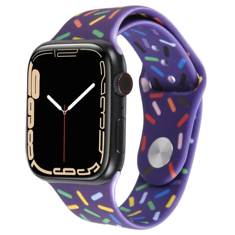 สายซิลิโคนลายหยดฝนสีรุ้ง สำหรับ Apple Watch ขนาด 42 มม. และ 38 มม.