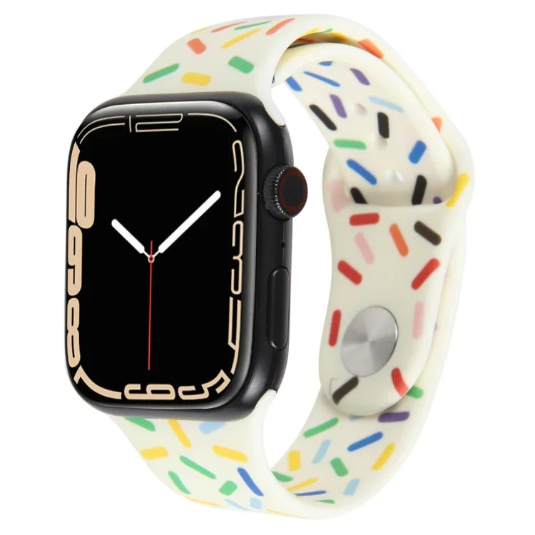 สายซิลิโคนลายหยดฝนสีรุ้ง สำหรับ Apple Watch ขนาด 42 มม. และ 38 มม.