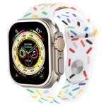 Rainbow Raindrops Silicone Watch Band, For Apple Watch 9 41mm, For Apple Watch SE 2022 44mm, For Apple Watch 7 41mm, For Apple Watch 7 45mm