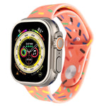 Rainbow Raindrops Silicone Watch Band, For Apple Watch 9 41mm, For Apple Watch SE 2022 44mm, For Apple Watch 7 41mm, For Apple Watch 7 45mm
