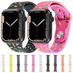 สายซิลิโคนลายหยดฝนสีรุ้ง สำหรับ Apple Watch ขนาด 42 มม. และ 38 มม.