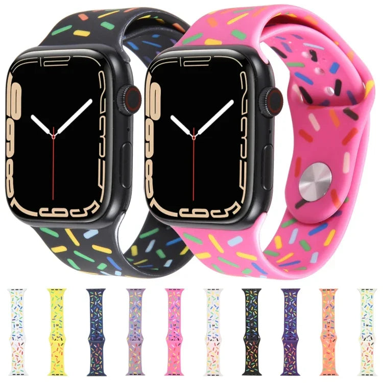 สายซิลิโคนลายหยดฝนสีรุ้ง สำหรับ Apple Watch ขนาด 42 มม. และ 38 มม.