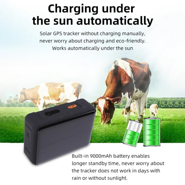 V44 เครื่องติดตาม GPS สำหรับปศุสัตว์ กันน้ำ ใช้พลังงานแสงอาทิตย์, V44 GPS Tracker