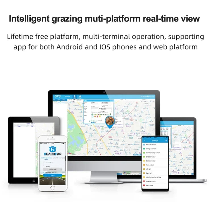 V44 เครื่องติดตาม GPS สำหรับปศุสัตว์ กันน้ำ ใช้พลังงานแสงอาทิตย์, V44 GPS Tracker