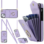 เคสโทรศัพท์กระเป๋าใส่บัตรลายข้าวหลามตัดพร้อมสายคล้องยาว สำหรับ iPhone 14 Pro Max, สำหรับ iPhone 13 Pro Max, สำหรับ iPhone 13 Pro, สำหรับ iPhone 13, สำหรับ iPhone 12 / 12 Pro, สำหรับ iPhone 12 Pro Max