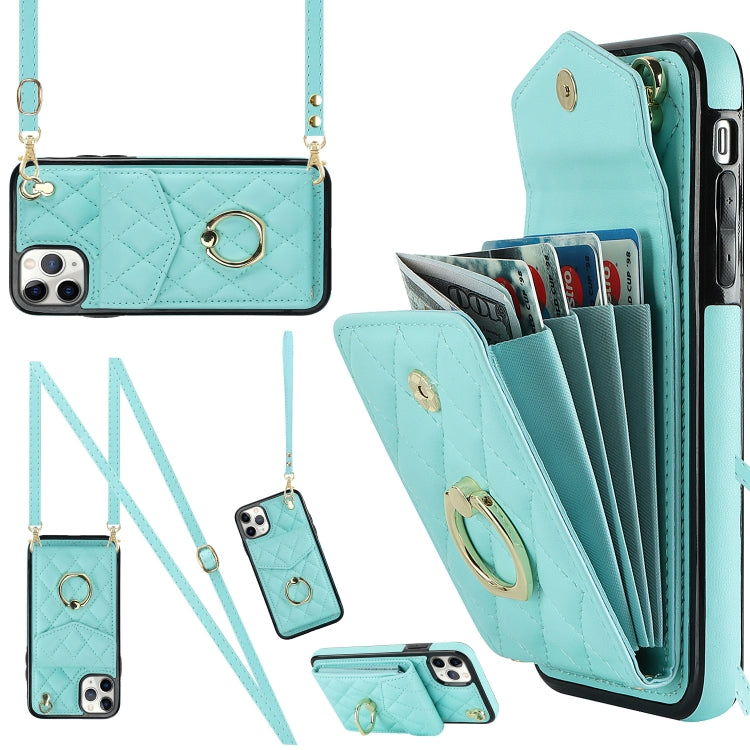 เคสโทรศัพท์กระเป๋าใส่บัตรลายข้าวหลามตัดพร้อมสายคล้องยาว สำหรับ iPhone 11 Pro Max, สำหรับ iPhone 11, สำหรับ iPhone 11 Pro, สำหรับ iPhone XR, สำหรับ iPhone XS Max