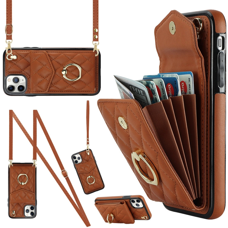 เคสโทรศัพท์กระเป๋าใส่บัตรลายข้าวหลามตัดพร้อมสายคล้องยาว สำหรับ iPhone 11 Pro Max, สำหรับ iPhone 11, สำหรับ iPhone 11 Pro, สำหรับ iPhone XR, สำหรับ iPhone XS Max