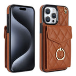 เคสโทรศัพท์กระเป๋าใส่บัตรลายข้าวหลามตัดพร้อมสายคล้องยาว สำหรับ iPhone 17e / 16e, สำหรับ iPhone 17 Pro Max, สำหรับ iPhone 17 Pro, สำหรับ iPhone 17, สำหรับ iPhone Air, สำหรับ iPhone 15 Pro Max