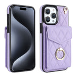 เคสโทรศัพท์กระเป๋าใส่บัตรลายข้าวหลามตัดพร้อมสายคล้องยาว สำหรับ iPhone 17e / 16e, สำหรับ iPhone 17 Pro Max, สำหรับ iPhone 17 Pro, สำหรับ iPhone 17, สำหรับ iPhone Air, สำหรับ iPhone 15 Pro Max