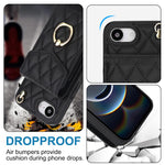 เคสโทรศัพท์กระเป๋าใส่บัตรลายข้าวหลามตัดพร้อมสายคล้องยาว สำหรับ iPhone 17e / 16e, สำหรับ iPhone 17 Pro Max, สำหรับ iPhone 17 Pro, สำหรับ iPhone 17, สำหรับ iPhone Air, สำหรับ iPhone 15 Pro Max