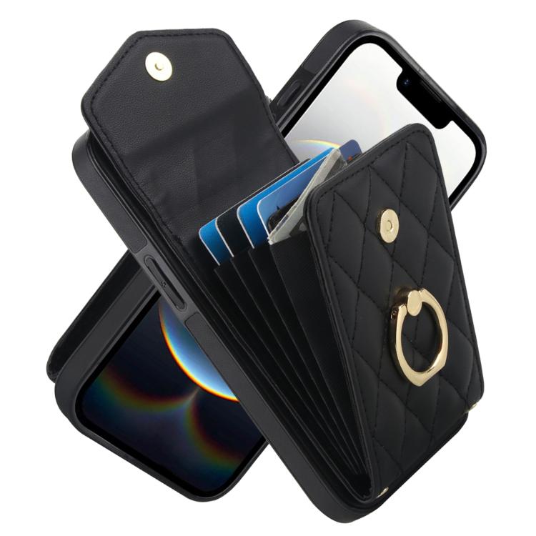 เคสโทรศัพท์กระเป๋าใส่บัตรลายข้าวหลามตัดพร้อมสายคล้องยาว สำหรับ iPhone 17e / 16e, สำหรับ iPhone 17 Pro Max, สำหรับ iPhone 17 Pro, สำหรับ iPhone 17, สำหรับ iPhone Air, สำหรับ iPhone 15 Pro Max
