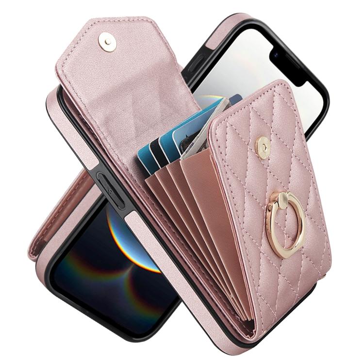 เคสโทรศัพท์กระเป๋าใส่บัตรลายข้าวหลามตัดพร้อมสายคล้องยาว สำหรับ iPhone 17e / 16e, สำหรับ iPhone 17 Pro Max, สำหรับ iPhone 17 Pro, สำหรับ iPhone 17, สำหรับ iPhone Air, สำหรับ iPhone 15 Pro Max