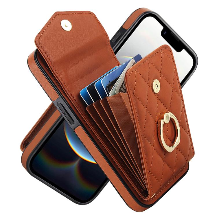 เคสโทรศัพท์กระเป๋าใส่บัตรลายข้าวหลามตัดพร้อมสายคล้องยาว สำหรับ iPhone 17e / 16e, สำหรับ iPhone 17 Pro Max, สำหรับ iPhone 17 Pro, สำหรับ iPhone 17, สำหรับ iPhone Air, สำหรับ iPhone 15 Pro Max