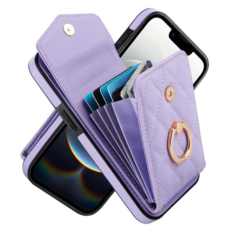 เคสโทรศัพท์กระเป๋าใส่บัตรลายข้าวหลามตัดพร้อมสายคล้องยาว สำหรับ iPhone 17e / 16e, สำหรับ iPhone 17 Pro Max, สำหรับ iPhone 17 Pro, สำหรับ iPhone 17, สำหรับ iPhone Air, สำหรับ iPhone 15 Pro Max