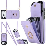 เคสโทรศัพท์กระเป๋าใส่บัตรลายข้าวหลามตัดพร้อมสายคล้องยาว สำหรับ iPhone 17e / 16e, สำหรับ iPhone 17 Pro Max, สำหรับ iPhone 17 Pro, สำหรับ iPhone 17, สำหรับ iPhone Air, สำหรับ iPhone 15 Pro Max