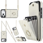เคสโทรศัพท์กระเป๋าใส่บัตรลายข้าวหลามตัดพร้อมสายคล้องยาว สำหรับ iPhone 17e / 16e, สำหรับ iPhone 17 Pro Max, สำหรับ iPhone 17 Pro, สำหรับ iPhone 17, สำหรับ iPhone Air, สำหรับ iPhone 15 Pro Max