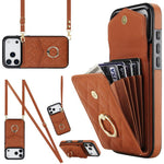 เคสโทรศัพท์กระเป๋าใส่บัตรลายข้าวหลามตัดพร้อมสายคล้องยาว สำหรับ iPhone 17e / 16e, สำหรับ iPhone 17 Pro Max, สำหรับ iPhone 17 Pro, สำหรับ iPhone 17, สำหรับ iPhone Air, สำหรับ iPhone 15 Pro Max