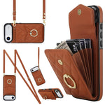 เคสโทรศัพท์กระเป๋าใส่บัตรลายข้าวหลามตัดพร้อมสายคล้องยาว สำหรับ iPhone 17e / 16e, สำหรับ iPhone 17 Pro Max, สำหรับ iPhone 17 Pro, สำหรับ iPhone 17, สำหรับ iPhone Air, สำหรับ iPhone 15 Pro Max