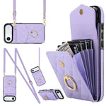 เคสโทรศัพท์กระเป๋าใส่บัตรลายข้าวหลามตัดพร้อมสายคล้องยาว สำหรับ iPhone 17e / 16e, สำหรับ iPhone 17 Pro Max, สำหรับ iPhone 17 Pro, สำหรับ iPhone 17, สำหรับ iPhone Air, สำหรับ iPhone 15 Pro Max